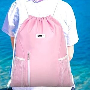 WANDF Drawstring Water Resistant Backpack Gym Sackpack String Bag